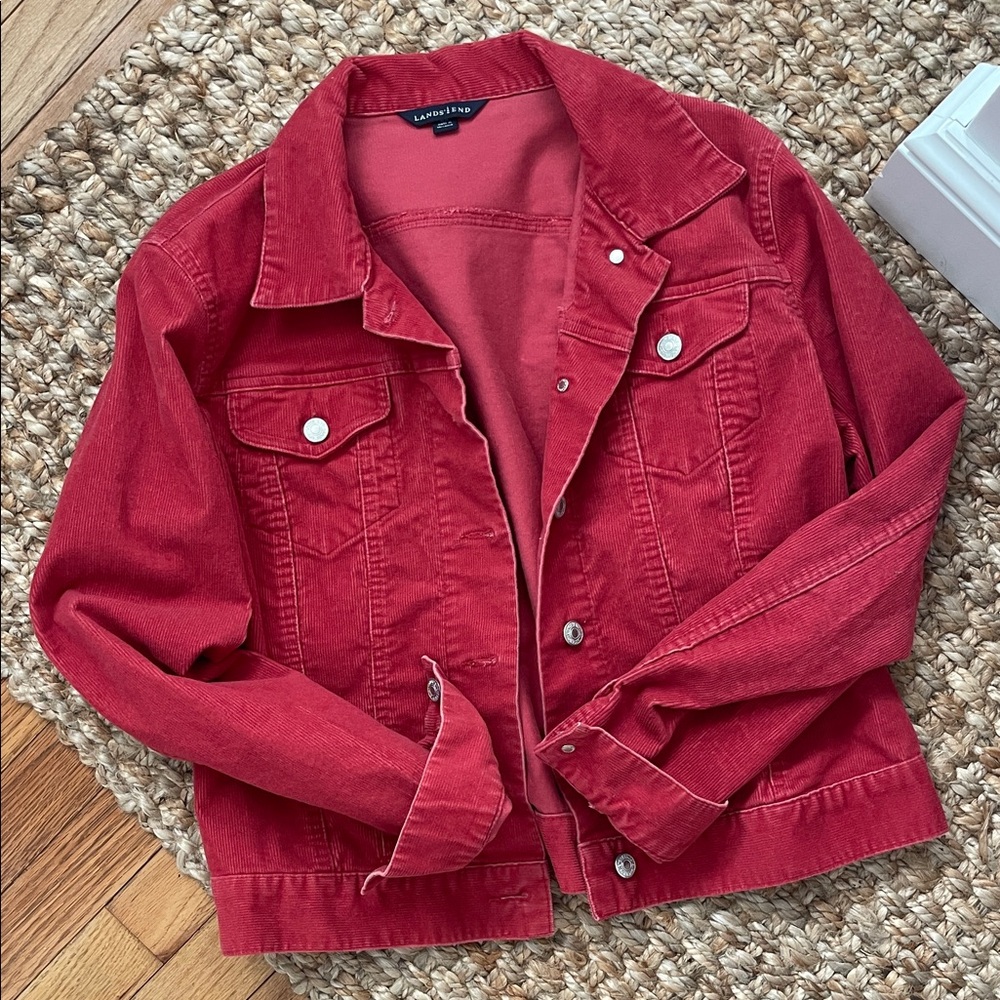 Lands' End Women's Red Corduroy Jacket